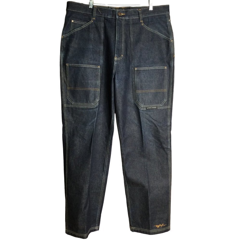 Ruff Ryders Dirty Denim Mens Jeans Tapered DMX Old School Hip Hop Blue Size 42